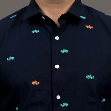 Load image into Gallery viewer, Fish Skeleton Navy Blue - Caribou