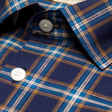 Load image into Gallery viewer, Navy Mustard Check Shirt - Caribou