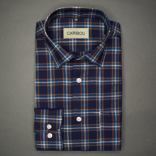 Load image into Gallery viewer, Navy Mustard Check Shirt - Caribou