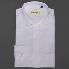 Load image into Gallery viewer, White Herringbone Shirt - Caribou