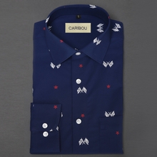 Load image into Gallery viewer, Blue Flag Printed Shirt - Caribou