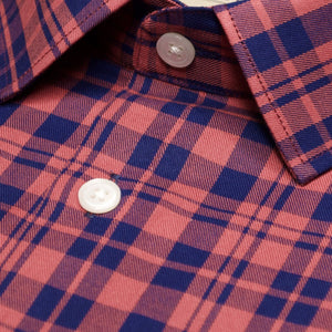 Blue and Pink Check Shirt - Caribou