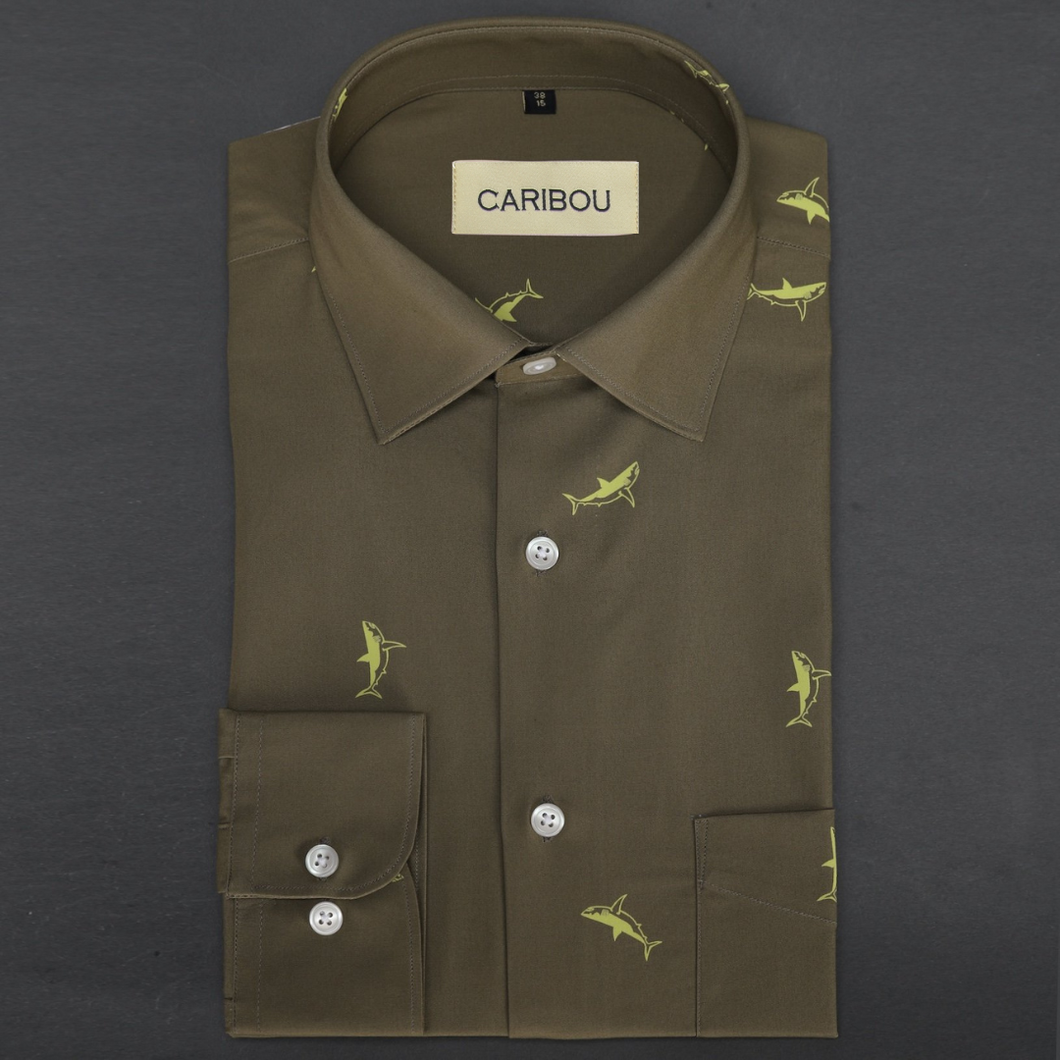 Shark Printed Shirt - Caribou