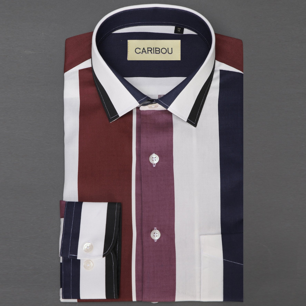 Bold Printed Stripe Shirt - Caribou